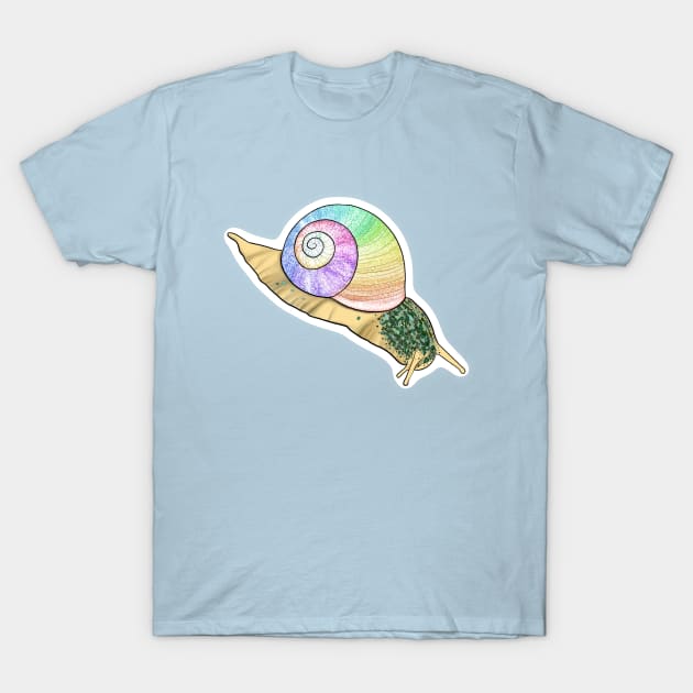 Rainbow Snail T-Shirt by Thelunarwoodco